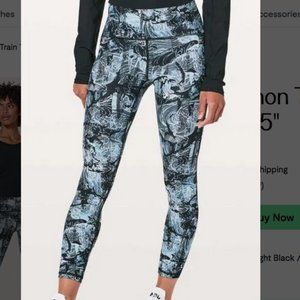 Lululemon Train Times 7/8 Pant Eternal Wave Starlight Black / Black